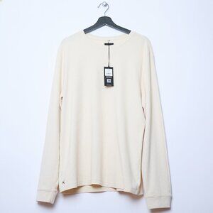 Cuts Clothing NWT Waffle Knit Thermal Crew Neck Long Sleeve Shirt Ivory XXL